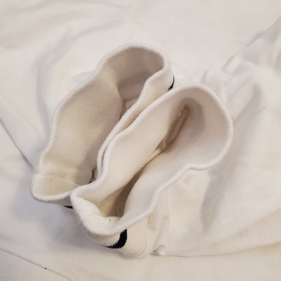 Boutique Moschino white & black 3/4 sleeves top. Bow print. Crop. Size 8. - Picture 8 of 11